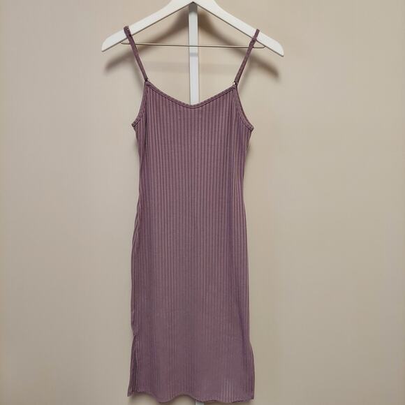 Say What‎ Ribbed Midi Slip Dress M Adjustable Straps Y2K Bodycon Fairy Grunge - Picture 5 of 10